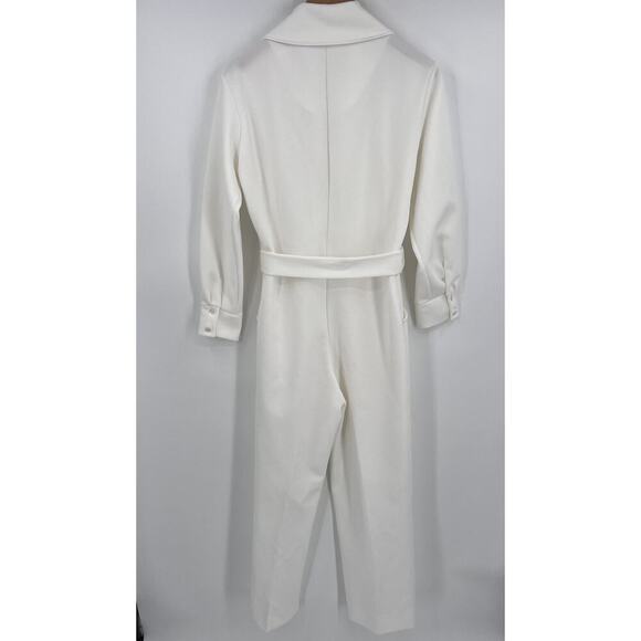 Vintage 70s Le Voy White Disco Leisure Jumpsuit Polyester Retro Groovy - Picture 9 of 15